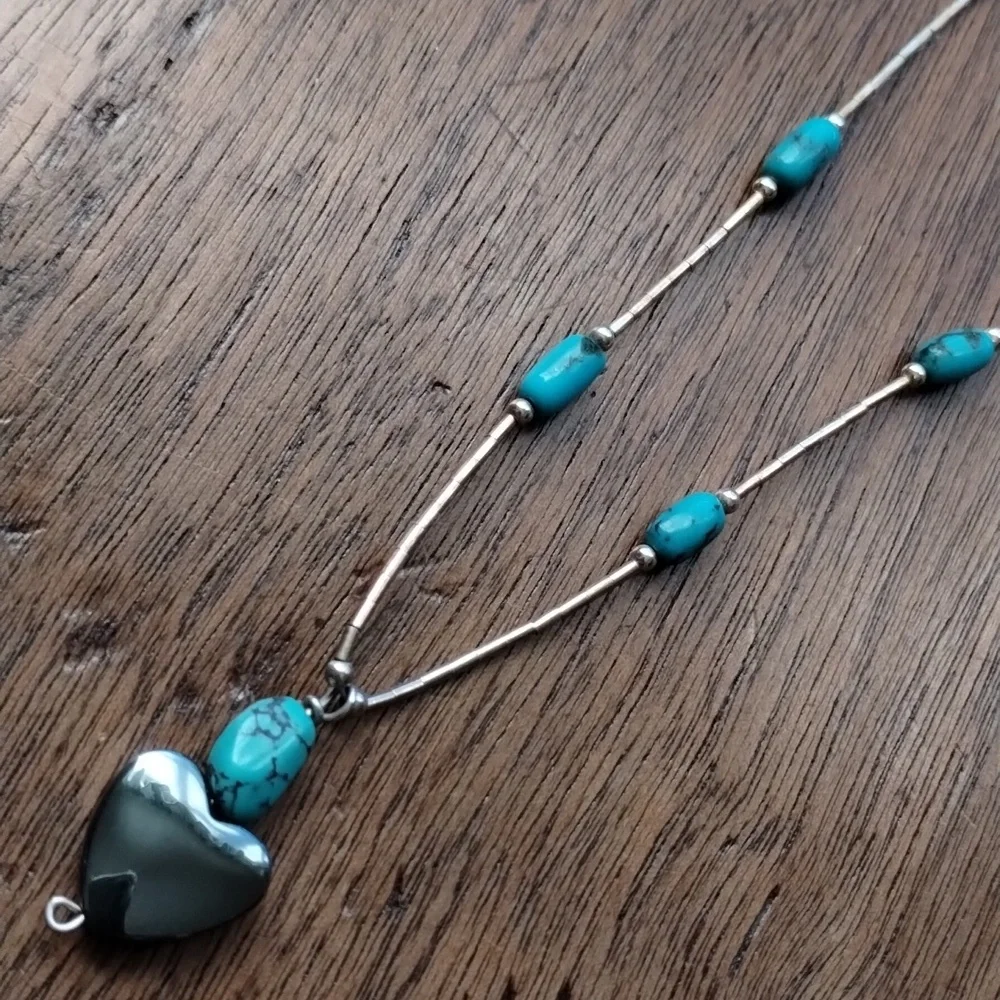 Turquoise And Hematite Necklace